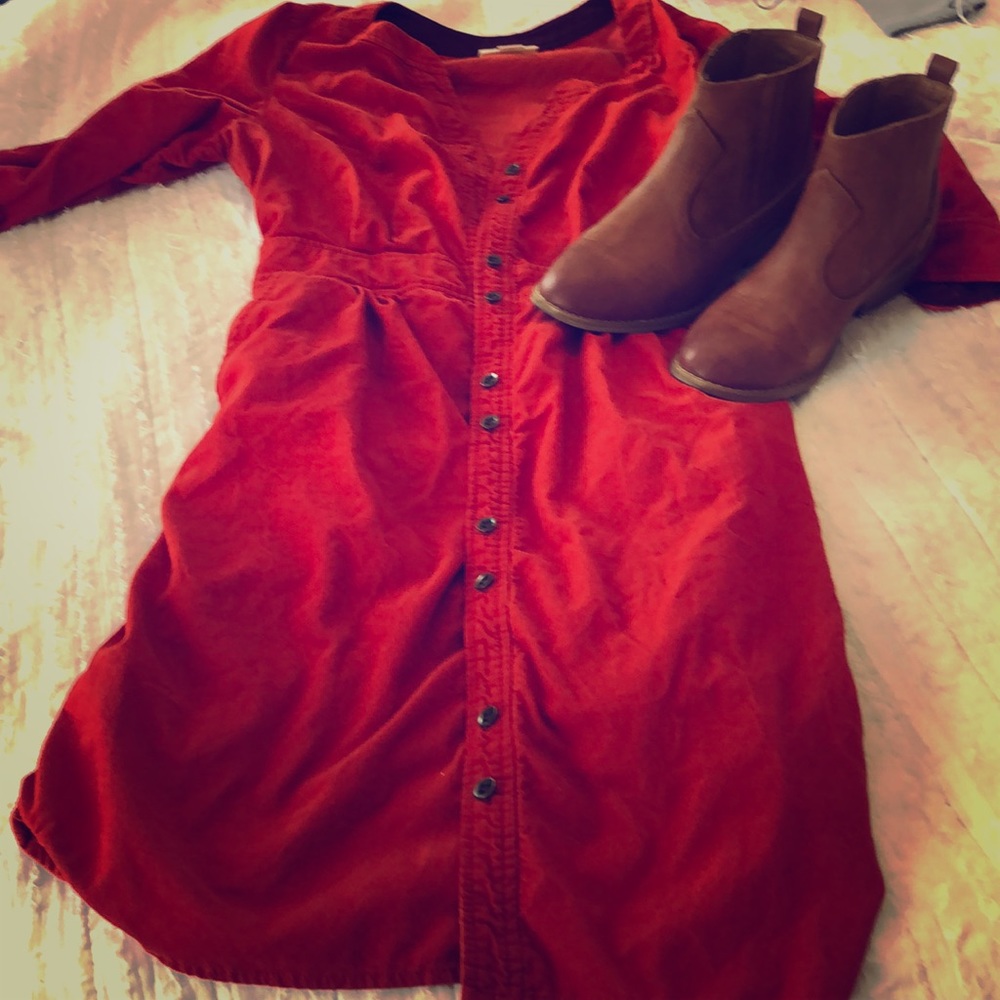 Anthro corduroy mid thigh dress